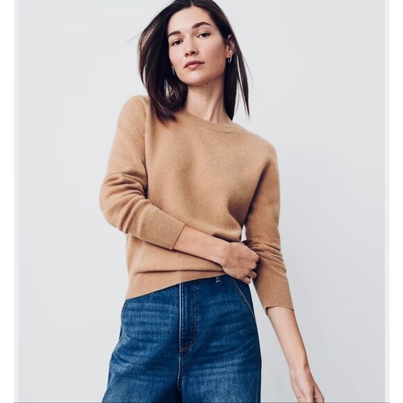 Ann Taylor Burnt Orange Cashmere Sweater, S oldmoney luxury normcore - Picture 3 of 14